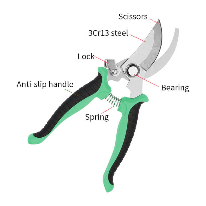 OEM Customizable Stainless Steel Garden Pruning Shears DIY Grade Fruit Graft Branch Scissors for Planting Hand Tools